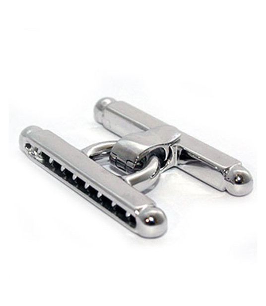 Bar clasp large, silver rhodium plated Steindesign - 1