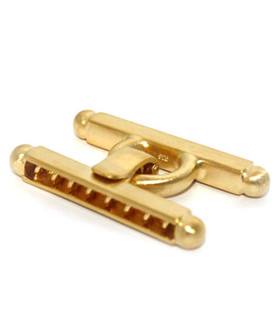 bar clasp large, gold-plated silver satin  - 1