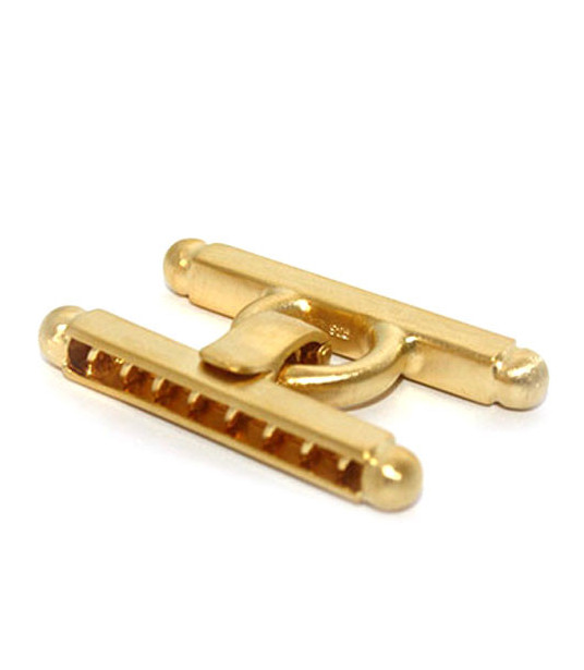 bar clasp large, gold-plated silver satin  - 1