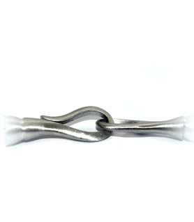 Clasp Tennis big, silver rhodium plated satin finish  - 1