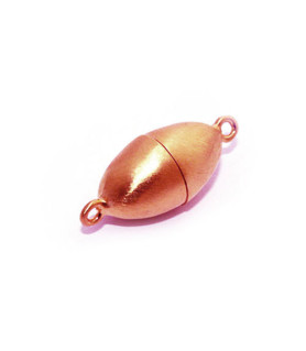 Magnetschließe oval 8 mm, Silber rosé vergoldet matt  - 1
