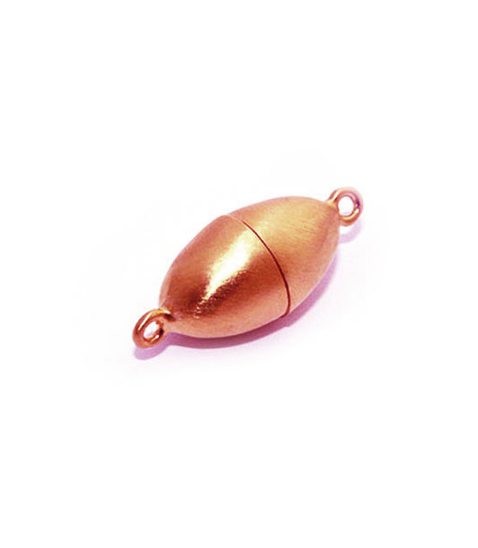 magnetic clasp oval 8 mm, silver rosé gold plated sat  - 1