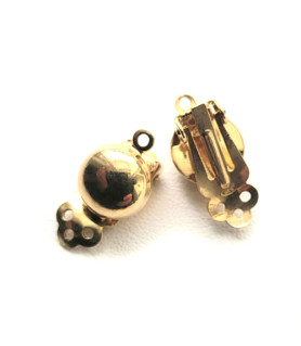 Ohrclipspatent 10 mm, Silber vergoldet Steindesign - 1