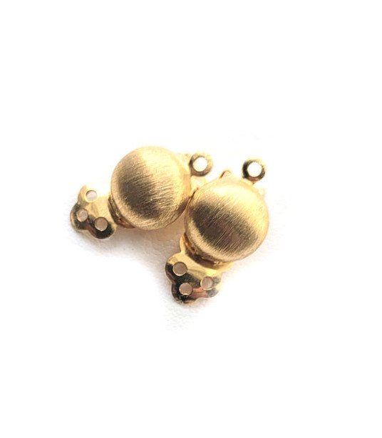 Ohrclipspatent 10 mm, Silber vergoldet satiniert Steindesign - 1