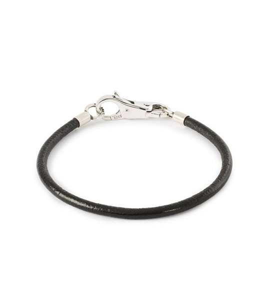 Leather Cord Bracelet Black, black  - 1
