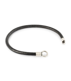Leather Cord Bracelet Black, black  - 2