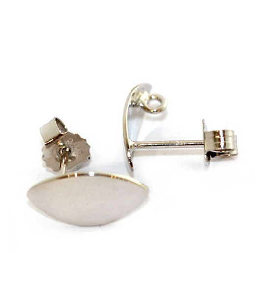 Stud earrings patent navette, silver rhodium plated Steindesign - 1