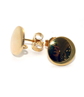 Ohrsteckerpatent rund 10 mm, Silber vergoldet Steindesign - 1