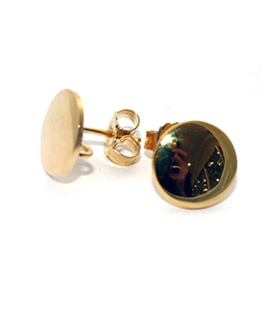Ohrsteckerpatent rund 10 mm, Silber vergoldet Steindesign - 1