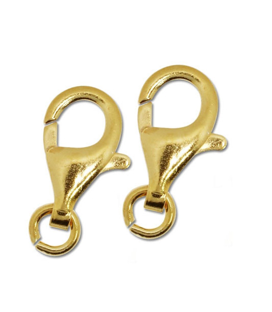 Carabiner 16 mm, silver gold plated  - 1