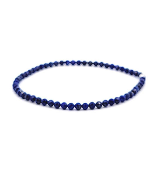 Lapis lazuli bracelet 3 mm facetted  - 1