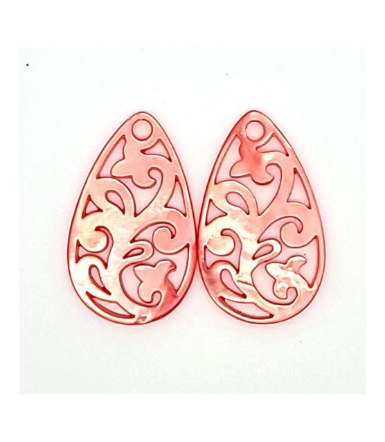 Earrings Mother of Pearl salmon rosé silver Steindesign - 2