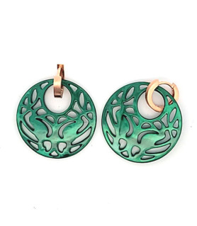 Ohrringe Perlmutt grün Steindesign - 1