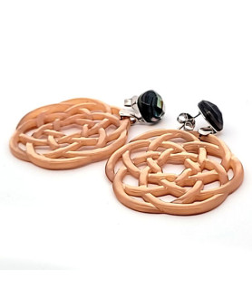 Ohrringe Perlmutt beige mit Abalone Paua Shell Steindesign - 2