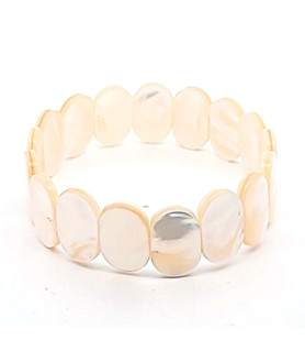 Mother-of-pearl bracelet, white, 18 mm  - 2