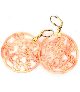 Earrings Floral salmon pink  - 2
