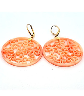 Earrings Floral salmon pink  - 3