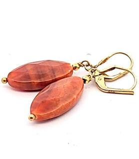 Red agate earrings  - 1