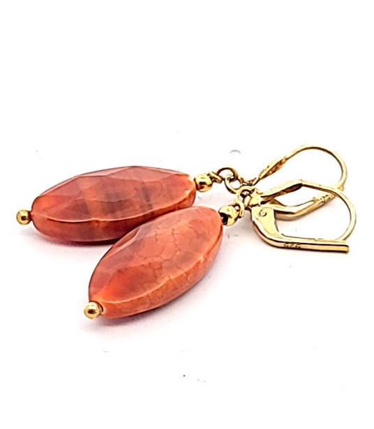 Red agate earrings  - 1