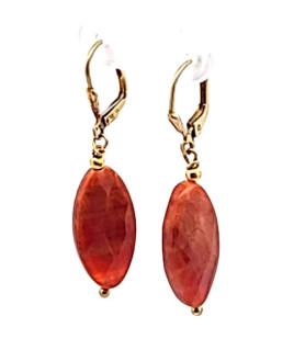 Red agate earrings  - 2