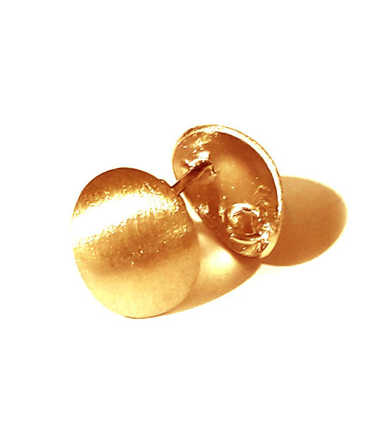 Ohrsteckerpatent oval, Silber vergoldet matt  - 1