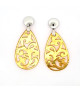 Ear pendant mother-of-pearl drops, yellow  - 1
