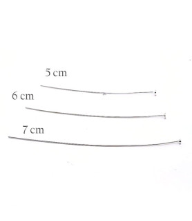 Stifte mit Platte 0,6/6 cm, Silber (10 Stück)  - 3