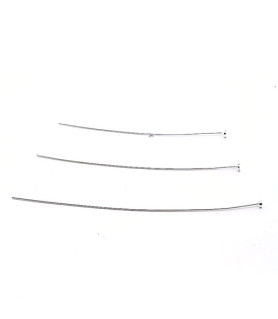 Pins with plate 0.6/7 cm, silver (10 pieces)  - 2