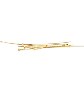 Pins with plate 0.6/6 cm, gold-plated silver (10 pieces)  - 1