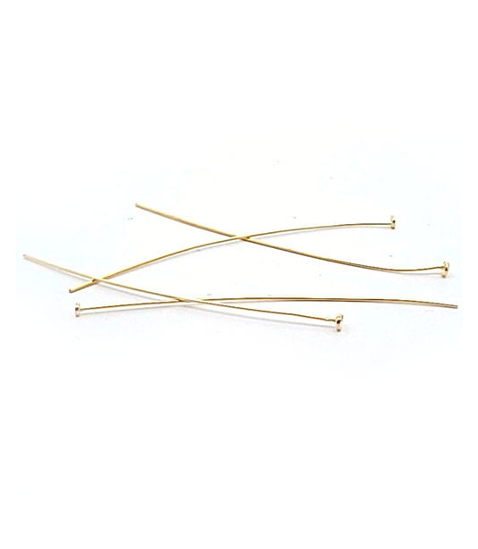 Pins with plate 0.6/7 cm, gold-plated silver (10 pieces)  - 1