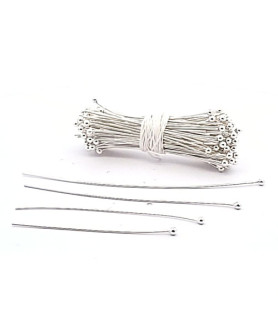 Pins with ball 0.6/4 cm, silver (10 pieces)  - 2