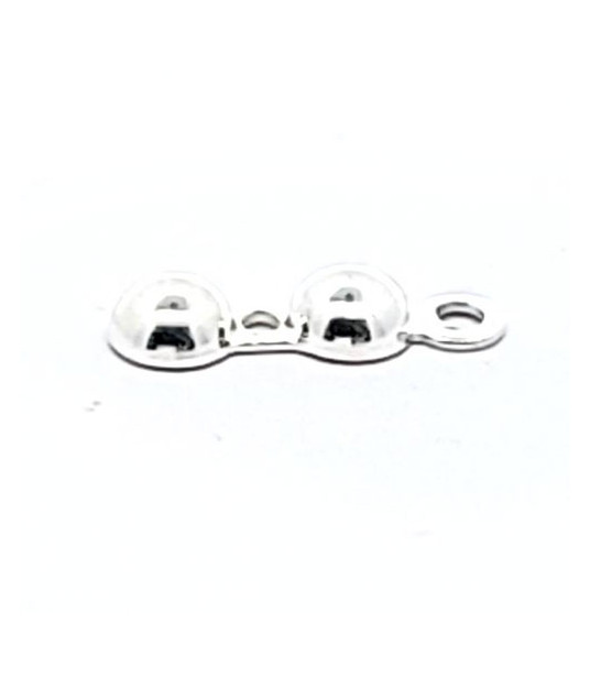 Folding calottes with closed eyelet, silver (10 pieces)  - 1