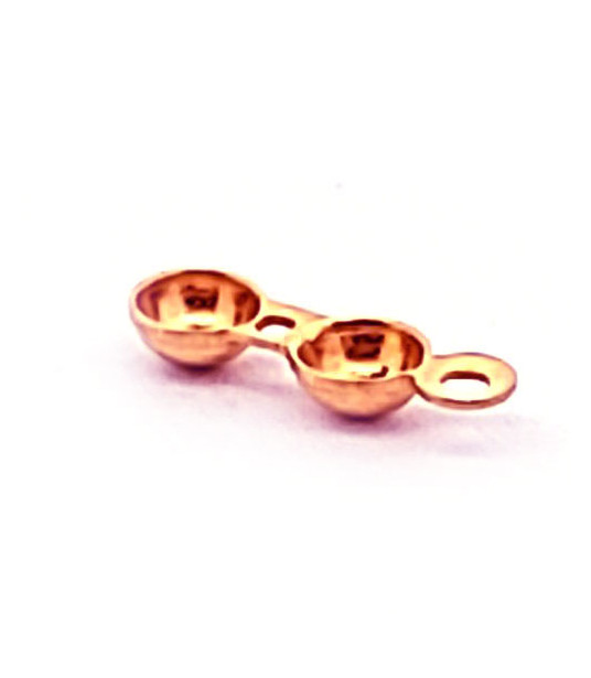 Folding calottes with closed eyelet, silver rose gold-plated (10 pieces) - 1 Folding calottes with closed eyelet, silver rose gold-plated (10 pieces) - 1