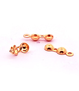 Folding calottes with closed eyelet, silver rose gold-plated (10 pieces)  - 2