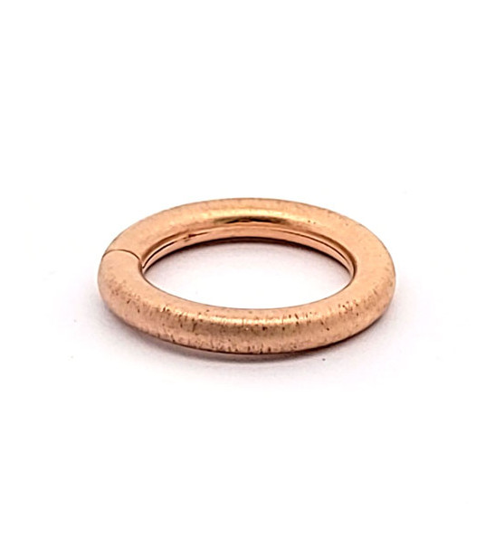 Chain connector (chain clasp) round M, silver rose gold-plated matt  - 1
