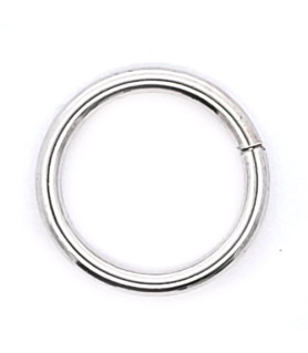 Chain connector (chain clasp) round slim M, silver rhodium-plated Steindesign - 1