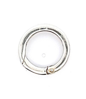 Chain latch with flap round, silver  - 1