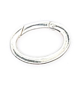 Chain link with oval flap, silver  - 1