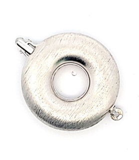 Round donut clasp, silver rhodium-plated satin finish  - 2