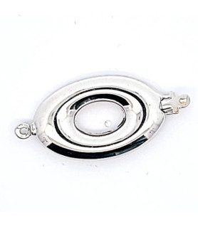 Oval donut clasp, silver rhodium-plated  - 2