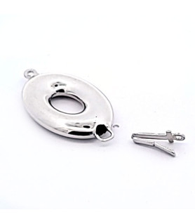 Oval donut clasp, silver rhodium-plated  - 3
