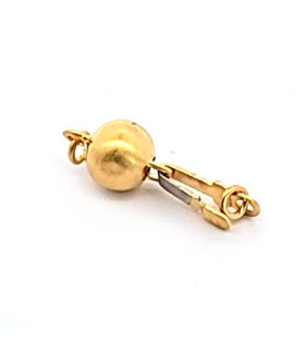 Round clasp 6 mm, silver gold-plated satin finish  - 2