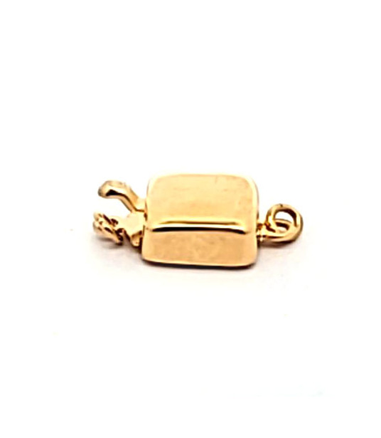 Square single clasp, silver gold-plated  - 1