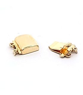 Square double clasp, silver gold-plated  - 2