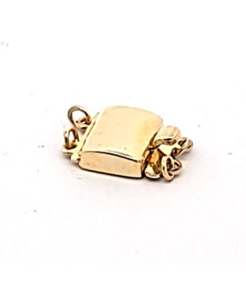 Square double clasp, silver gold-plated  - 1