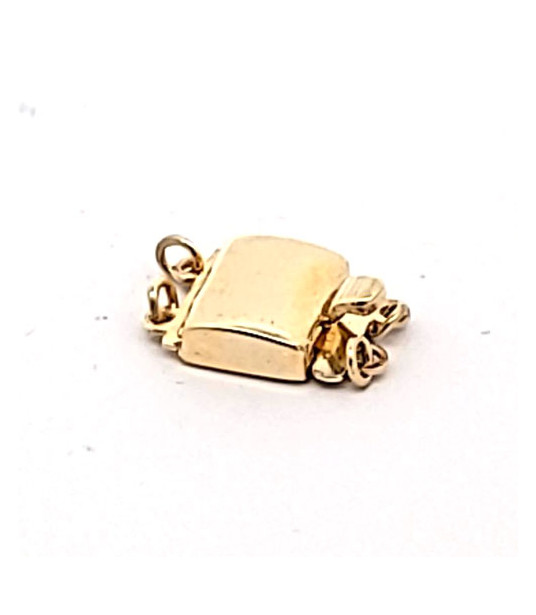 Square double clasp, silver gold-plated  - 1