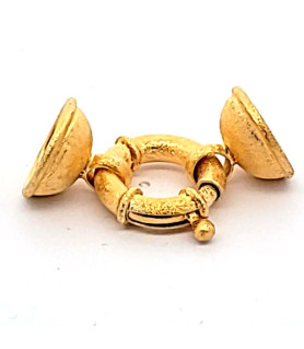 Spring ring clasp SPR 18/15, gold-plated silver, diamond-plated  - 1