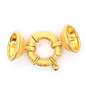 Spring ring clasp SPR 18/15, gold-plated silver, diamond-plated  - 2
