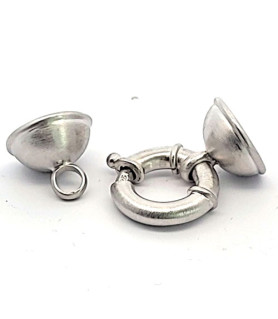 Spring ring clasp SPR 20/17, silver rhodium-plated satin finish  - 2