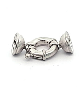 Spring ring clasp SPR 14/10, silver rhodium-plated satin finish  - 1